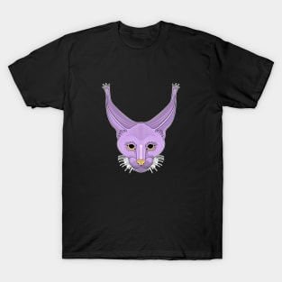 purple caracal cat face T-Shirt